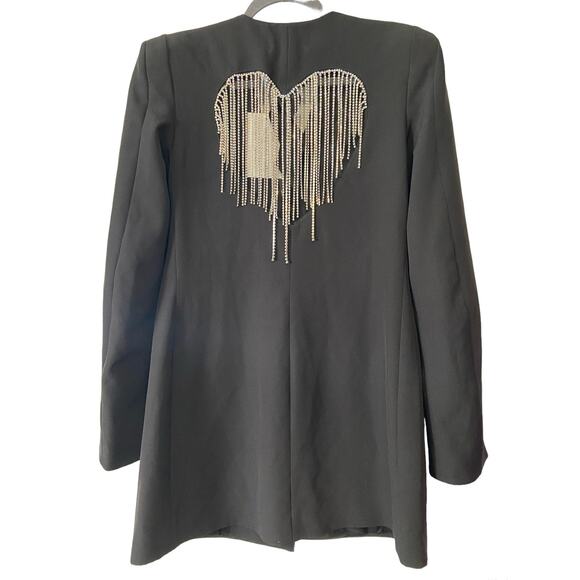 Valentina Shah Western Cowboy Dixie Dress Heart Rhinestones Fringe Blazer Size 6 - Picture 11 of 15